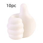 Multifunctional Clip Holder Thumb Hooks Wire Organizer Wall Hooks Hanger Strong Wall Storage Holder For Kitchen Bathroom