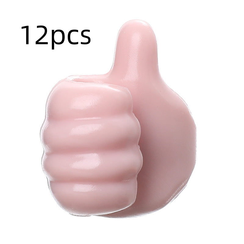 Multifunctional Clip Holder Thumb Hooks Wire Organizer Wall Hooks Hanger Strong Wall Storage Holder For Kitchen Bathroom