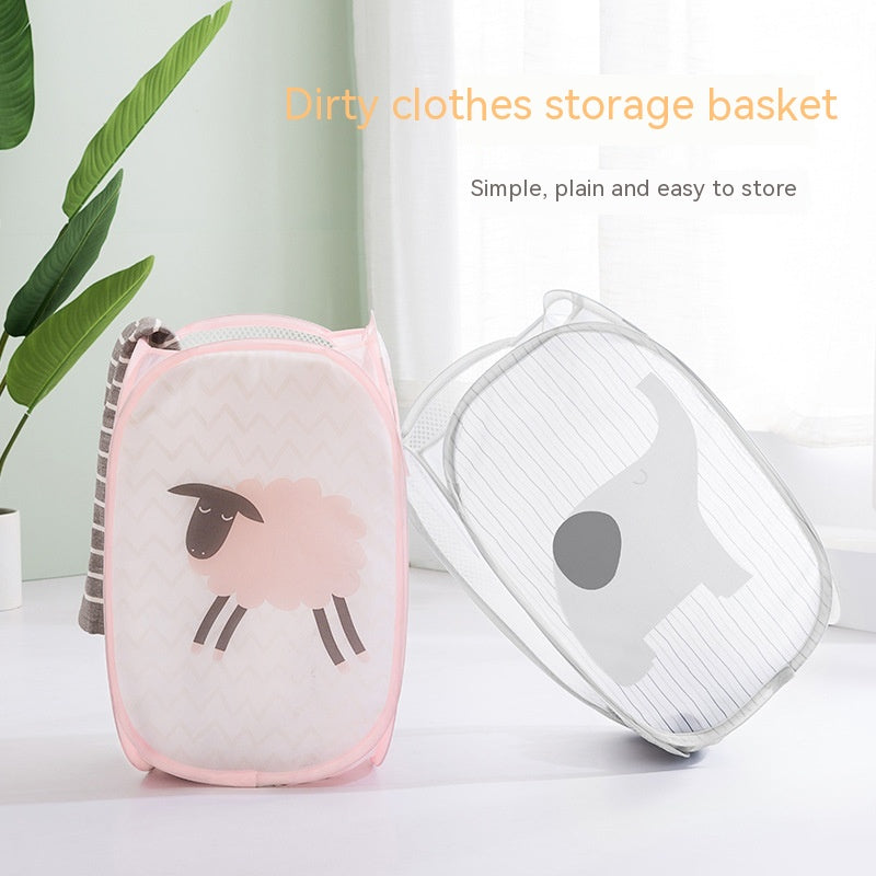 Cartoon Laundry Basket Large Laundry Basket Storage Basket Foldable Dirty Clothes Basket Simple Put Dirty Clothes Storage Basket
